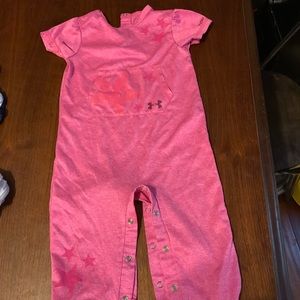 Under armour one piece jumpsuit pink size 9/12 mos